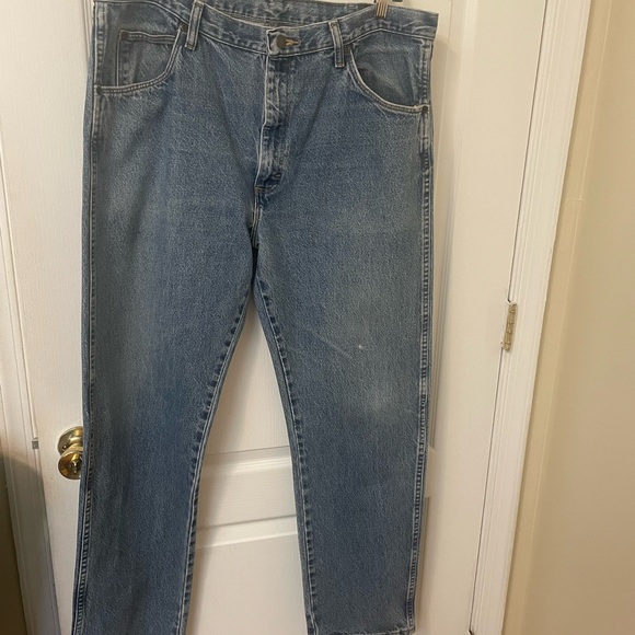 Wrangler Premium Quality Jeans Straight 38x32 Men pre-owned Blue - Picture 1 of 8
